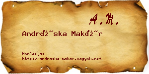 Andráska Makár névjegykártya